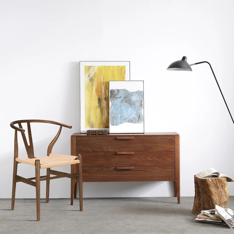 Poly & Bark Weave Chair - Solid Wood with Woven Seat