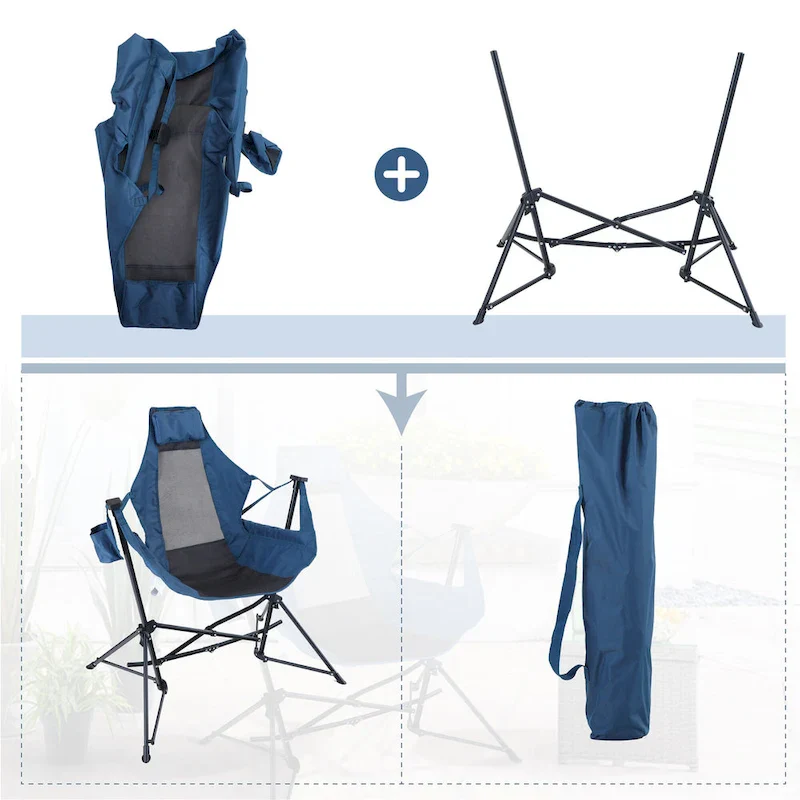 Hammock Camping Chair Folding Swing Chair with Stand