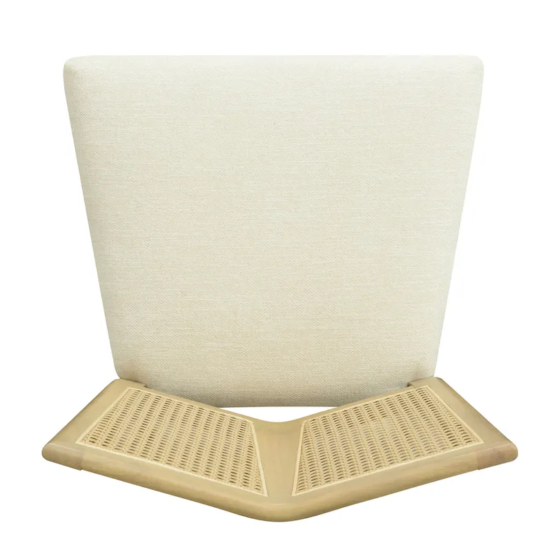 '- Oliver Mid-Century Rattan Back Upholstered Dining Chair Set of 2