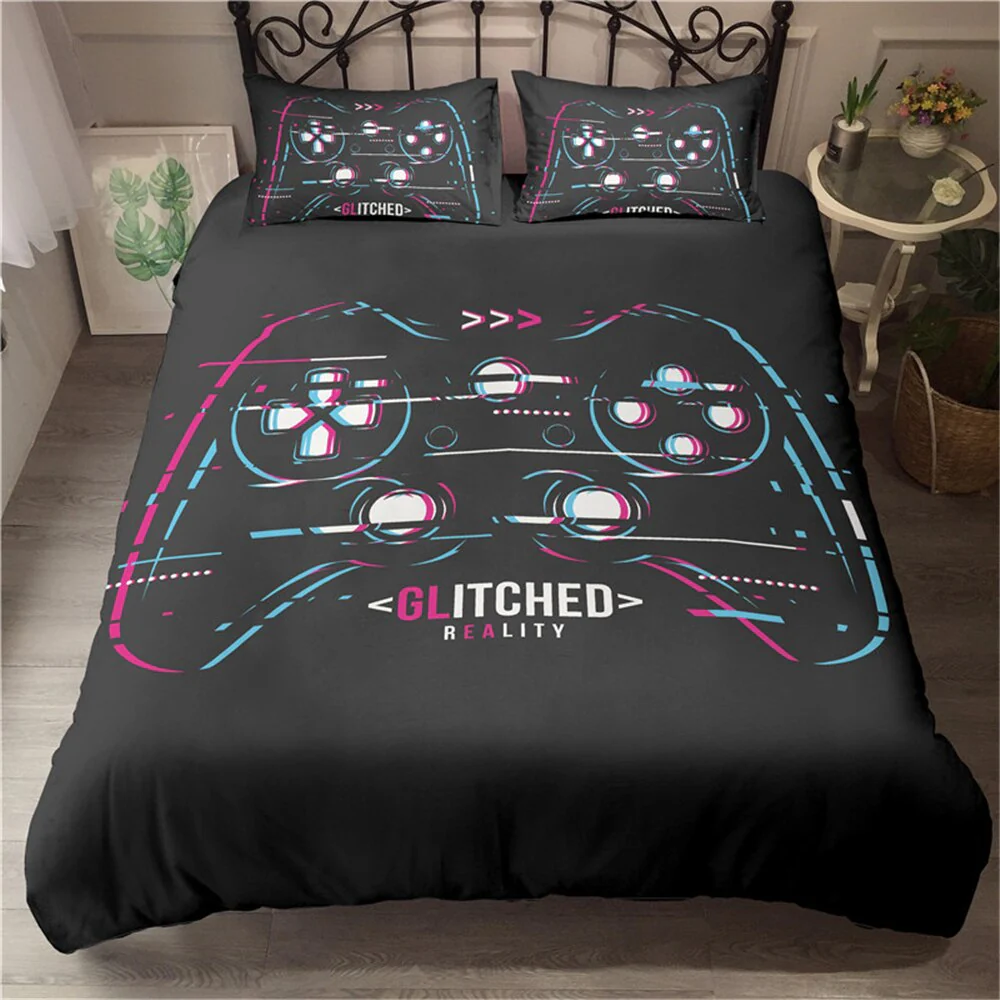 HULIANFU 3D Printed Bedding Set Unisex Adults Teens Game Queen King Single Duvet Cover With Pillowcase Bedclothes - Deanwangkt