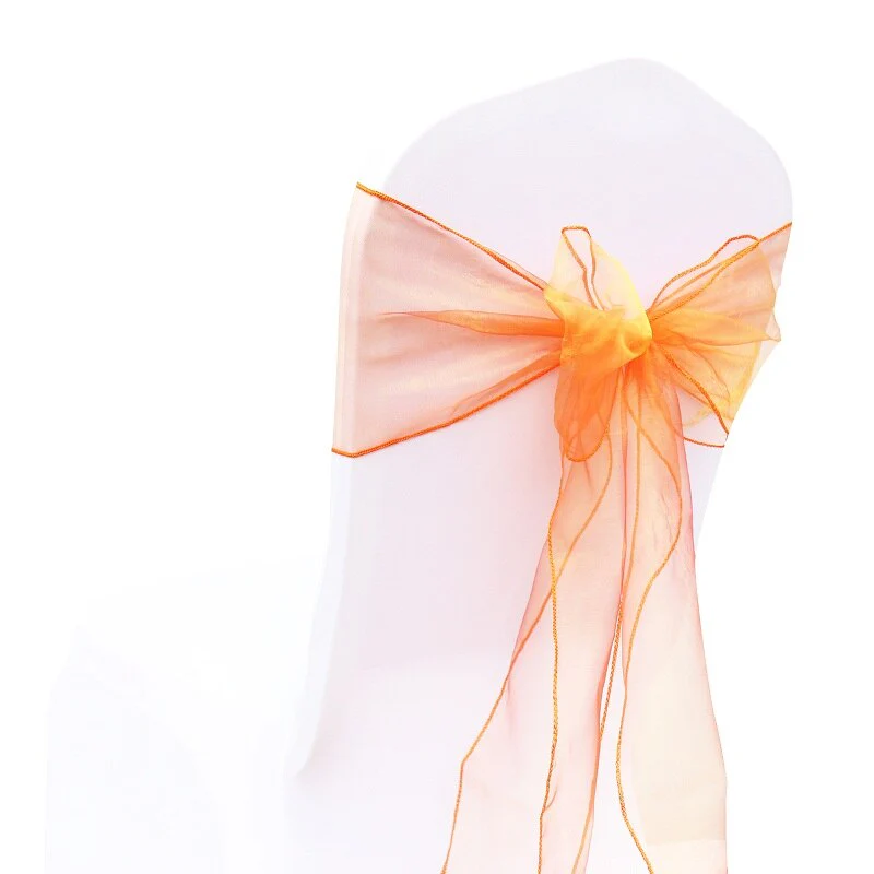 HULIANFU Wedding Decoration Organza Chair Sashes Bow For Party Christmas Halloween hotel Chair Decoration Supplies(Pack of 50pcs  pink) - Deanwangkt
