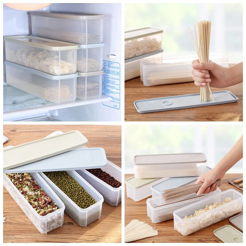 HULIANFU Large Capacity Noodle Storage Box Spaghetti Container With Lid PP Kitchen Food Storage Jar Fresh-keeping Case Kitchen organizer - Deanwangkt