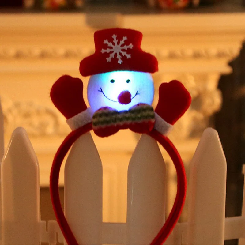 HULIANFU 2026  Christmas Led Light Headbands Santa Elk Antlers Headband Kids Adult Headwear Ornaments Christmas Party Cosplay Supplies - Deanwangkt