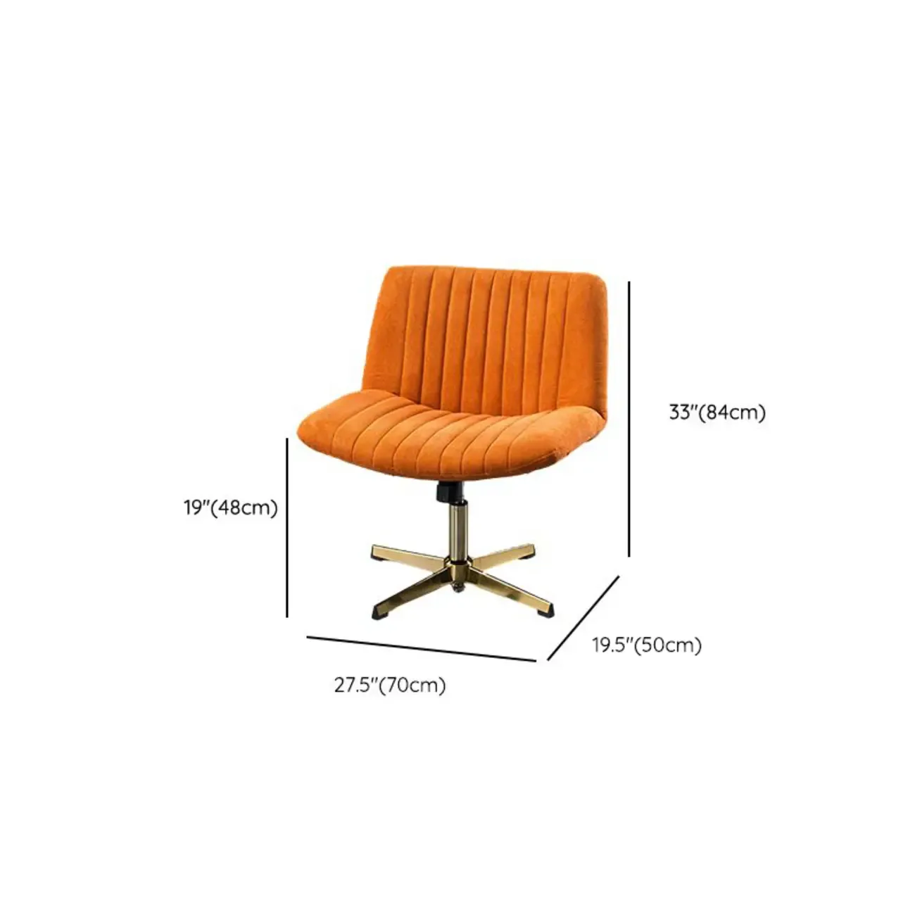 Elegant Gray Linen Upholstered Swivel Office Chair