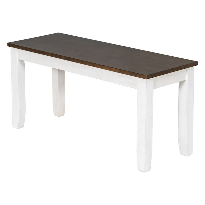 Rustic Style 6-Piece Dining Room Table Set with 4 Upholstered Chairs & a Bench