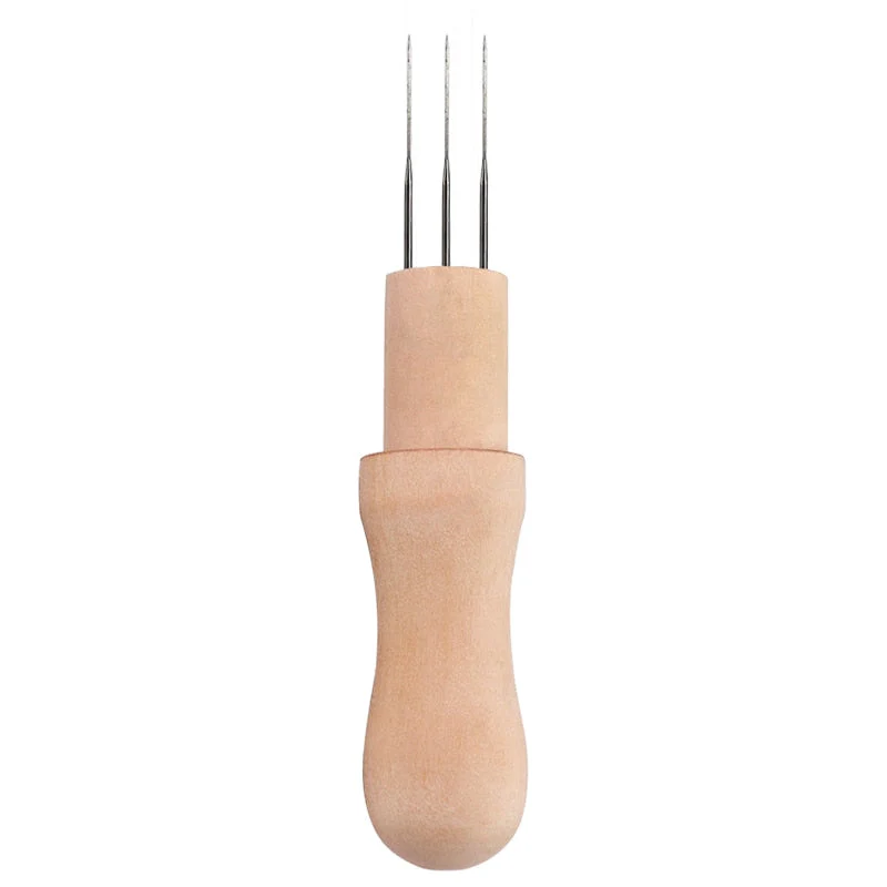 HULIANFU RORGETO Wool Felting Needles Awl Craft DIY Tools Solid Wooden Handle Holder Single and Multi Fine Needle for Creative Felting - Deanwangkt