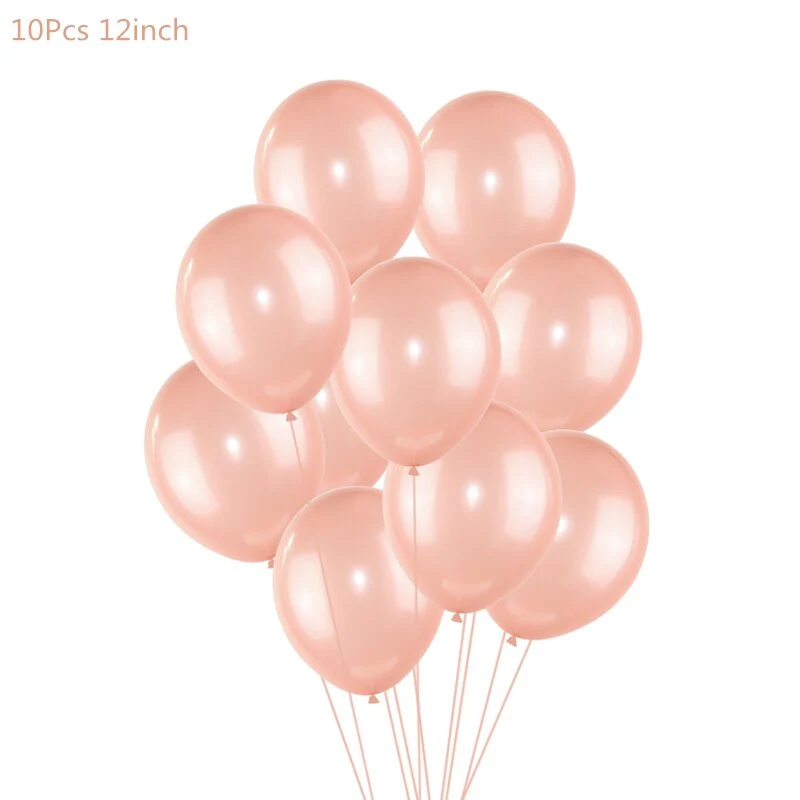 HULIANFU Rose Gold Wedding Birthday Party Balloons Happy Birthday Letter Foil Balloon Baby Shower Anniversary Event Party Decor Supplies - Deanwangkt