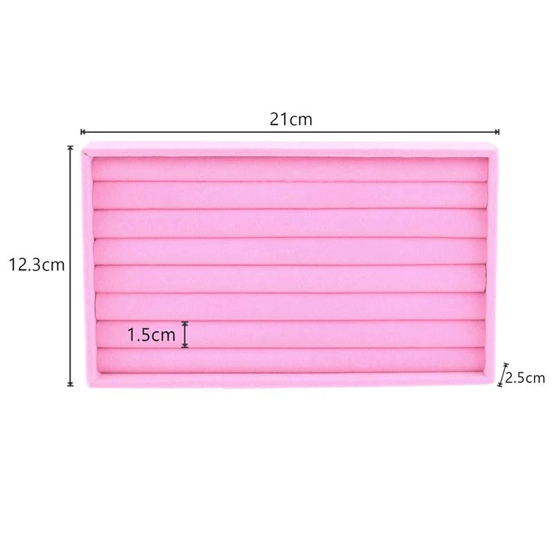 HULIANFU Velvet Jewelry Display Tray Case Hot Sales Stackable Exquisite Jewellery Holder Portable Ring Earrings Necklace Organizer Box - Deanwangkt