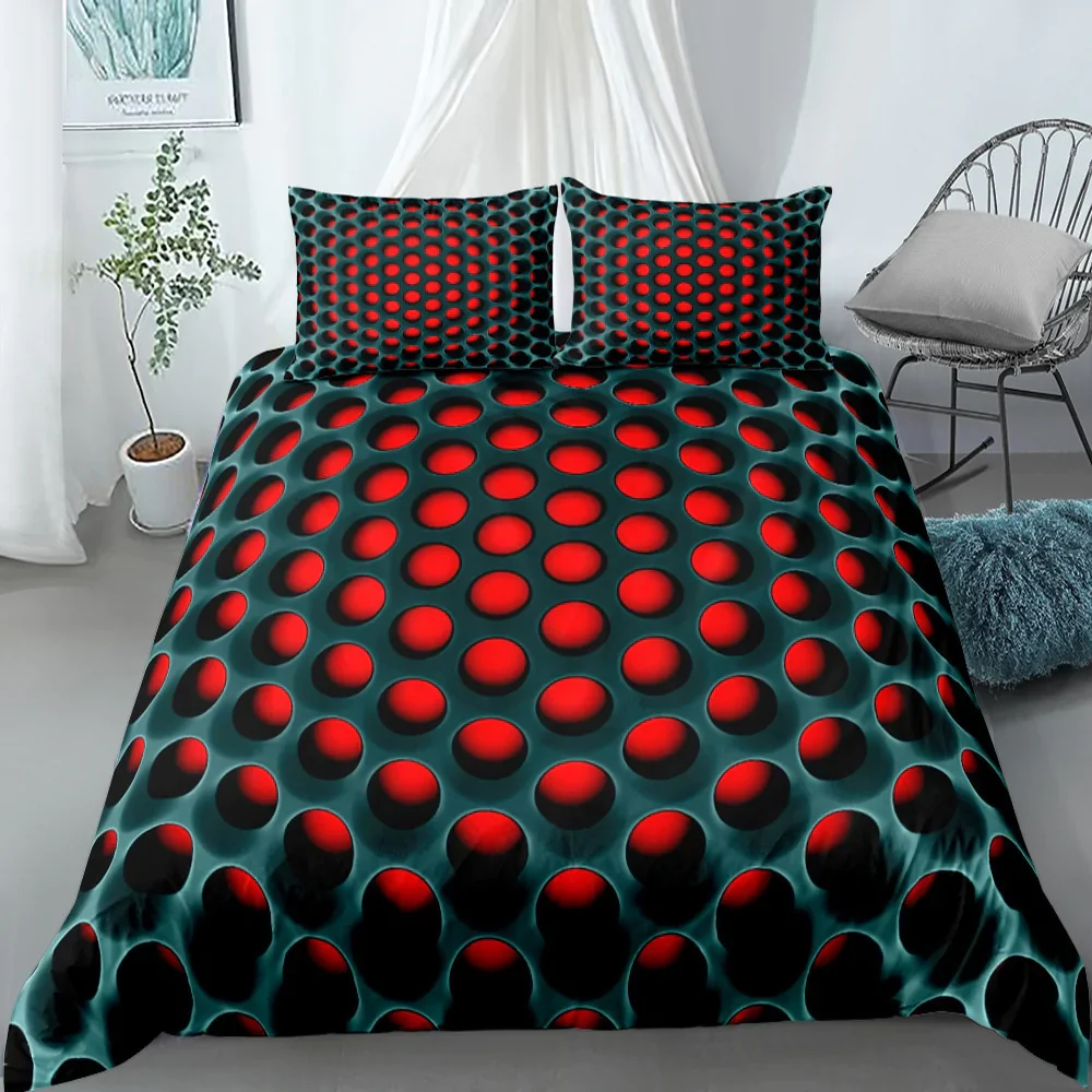 HULIANFU New Fashion 3D Dense Hole Pattern 2/3Pcs Duvet Cover Set 3D Duvet Cover With Pillow Case 3D Bedding Sets - Deanwangkt