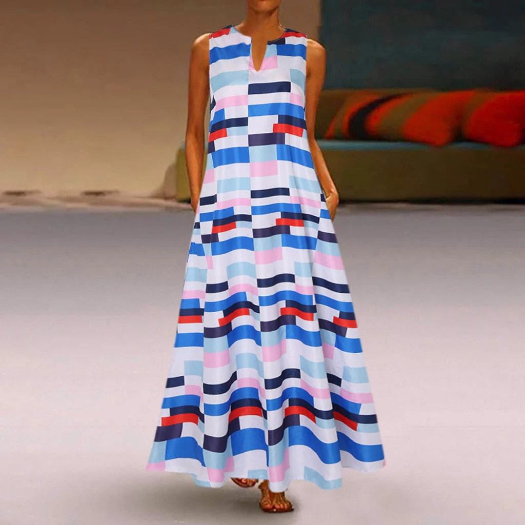 Floral Print Boho Casual Long Dress Summer Clothes For Women V-neck Sexy Off Shoulder Ladies Dresses Plus Size Maxi Dress - Deanwangkt