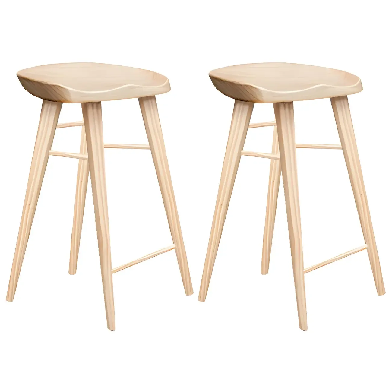 Counter Height Modern Wood Backless Bar Stool