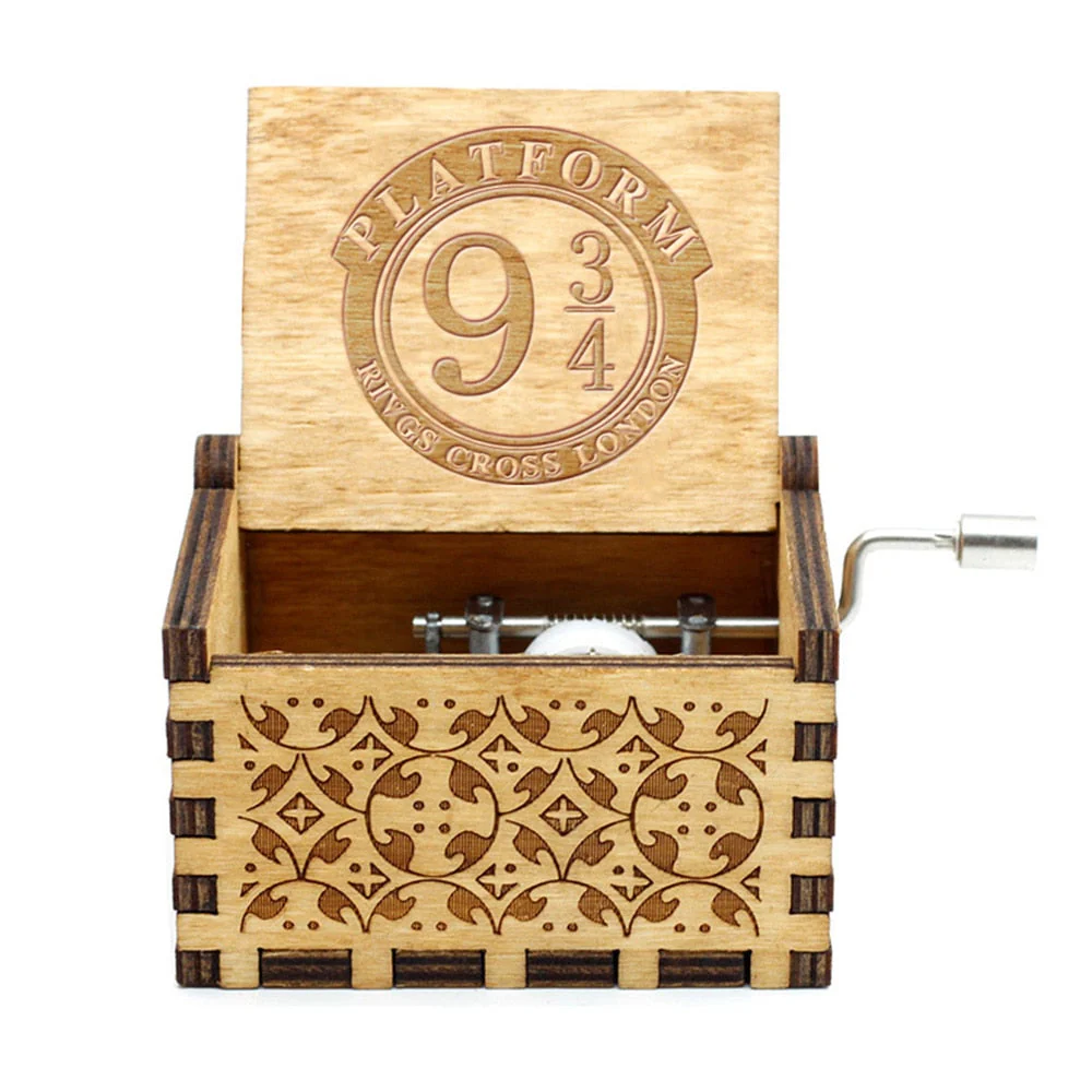 HULIANFU  Wooden Hand Crank Music Box Magic School Game Jurassic Park Godfather Children  Holiday Gift Christmas New Year Gift - Deanwangkt