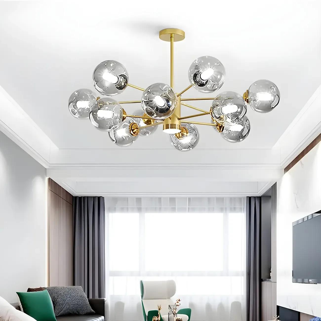 Modern LED Glass Crystal Sputnik Chandelier