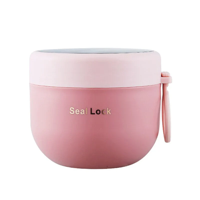 HULIANFU Mini Thermal Lunch Box Food Container with Spoon Stainless Steel Vaccum Cup Soup Cup Insulated Lunch Box taza desayuno portatil - Deanwangkt