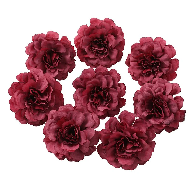 HULIANFU Silk Rose Artificial Flowers 5cm Fake Flowers Head For Home Decor Bedroom Wedding Marriage Decoration DIY Bride Wreath Accessory - Deanwangkt