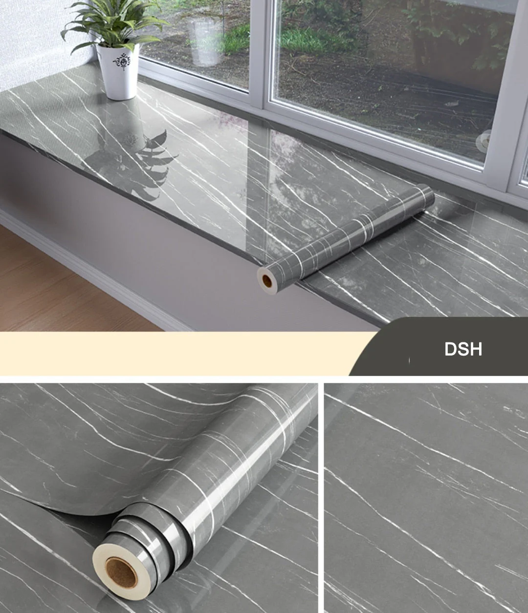 HULIANFU 2026  Kitchen Oil-proof Transparent Film Thick Self Adhesive Waterproof Countertop Furniture Marble Wallpaper Bathroom Decor Stickers - Deanwangkt