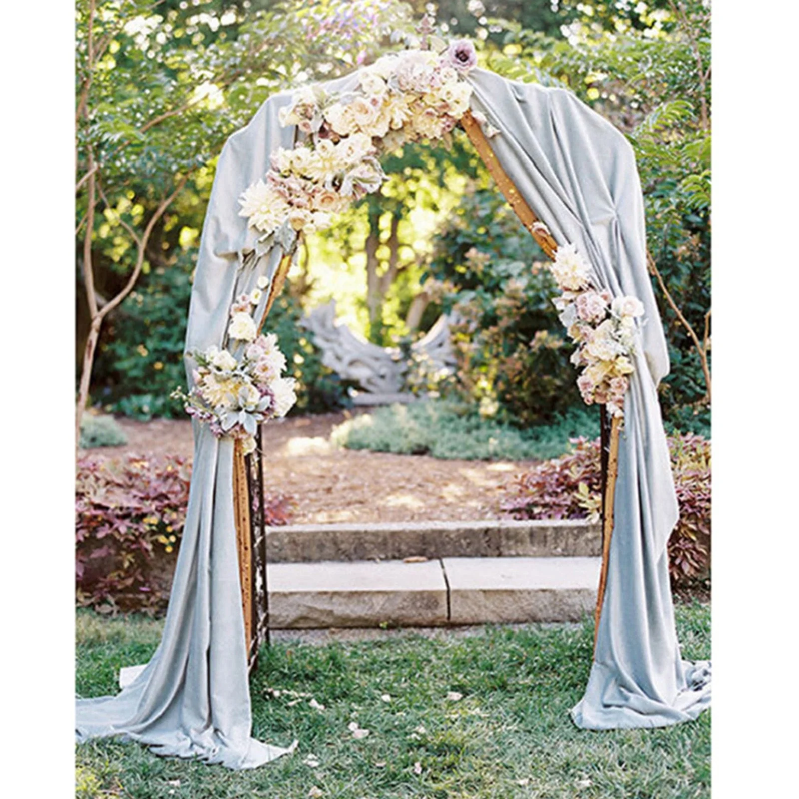 HULIANFU Metal Wedding Arch Stackable DIY Arch for Prop Supplies Decoration Easy Assembly Rose Gates Balloon Archway Arbours Party Decor - Deanwangkt