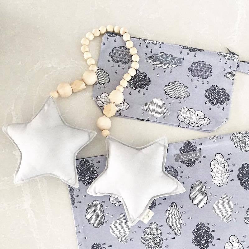HULIANFU Nordic Boho Room Decor Double Star Moon Wooden Beads Cotton Hanging Wall Decoration Kawaii Kids Baby Bedroom Living Room Decor - Deanwangkt