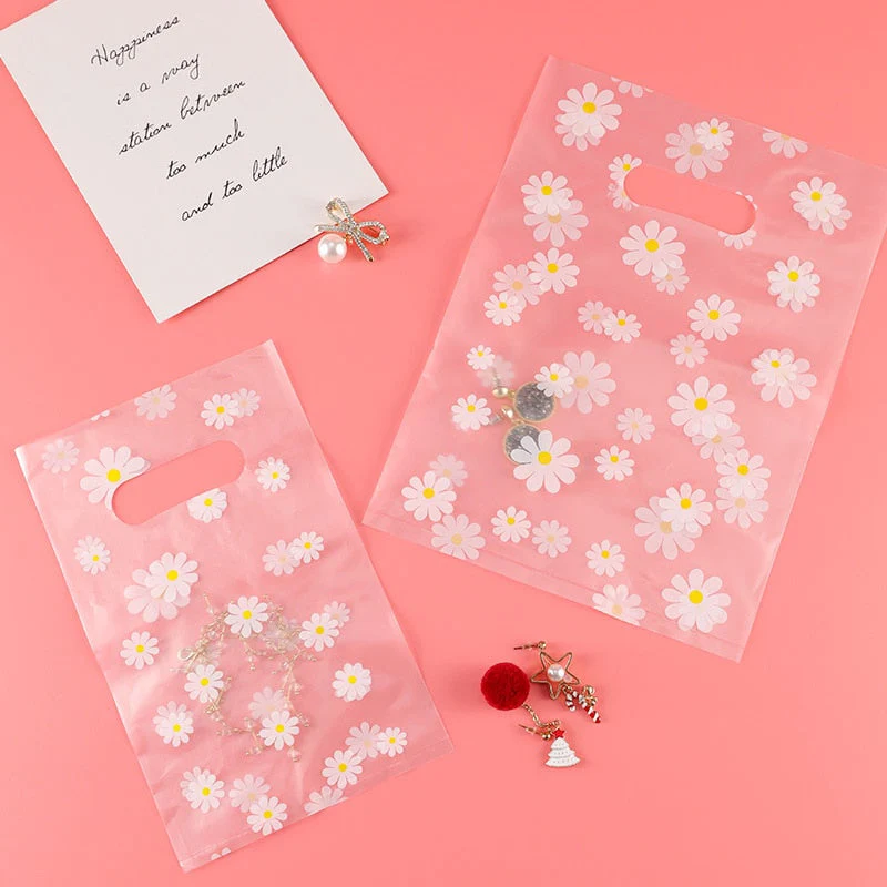 HULIANFU Small Plastic Bag for Jewelry/Earrings/Scarf/Socks Little Daisy Wedding Gift Bags Mini Packaging Bags for Business 25pcs/lot - Deanwangkt