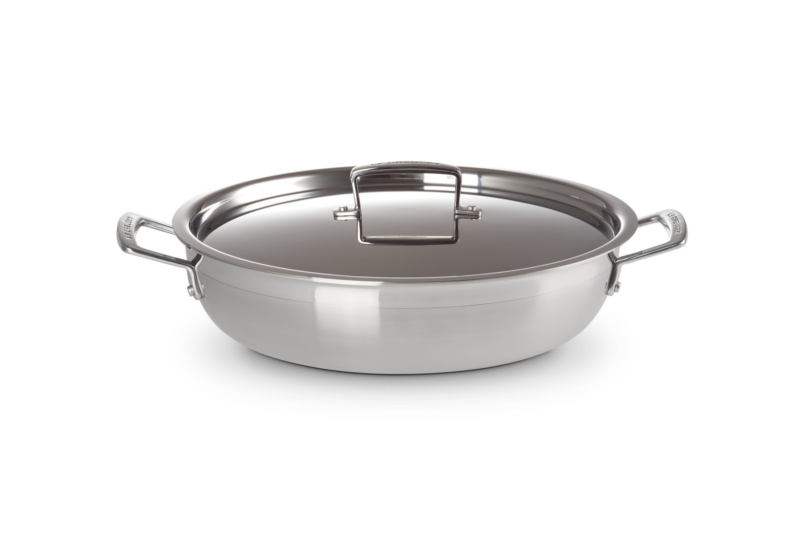 3-ply Stainless Steel Non-Stick Shallow Casserole with Lid