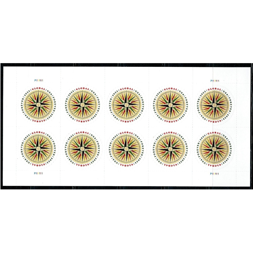 1794 Compass Rose 2025, (Global), (Sheet of 10) - TWENTYSTAMPS