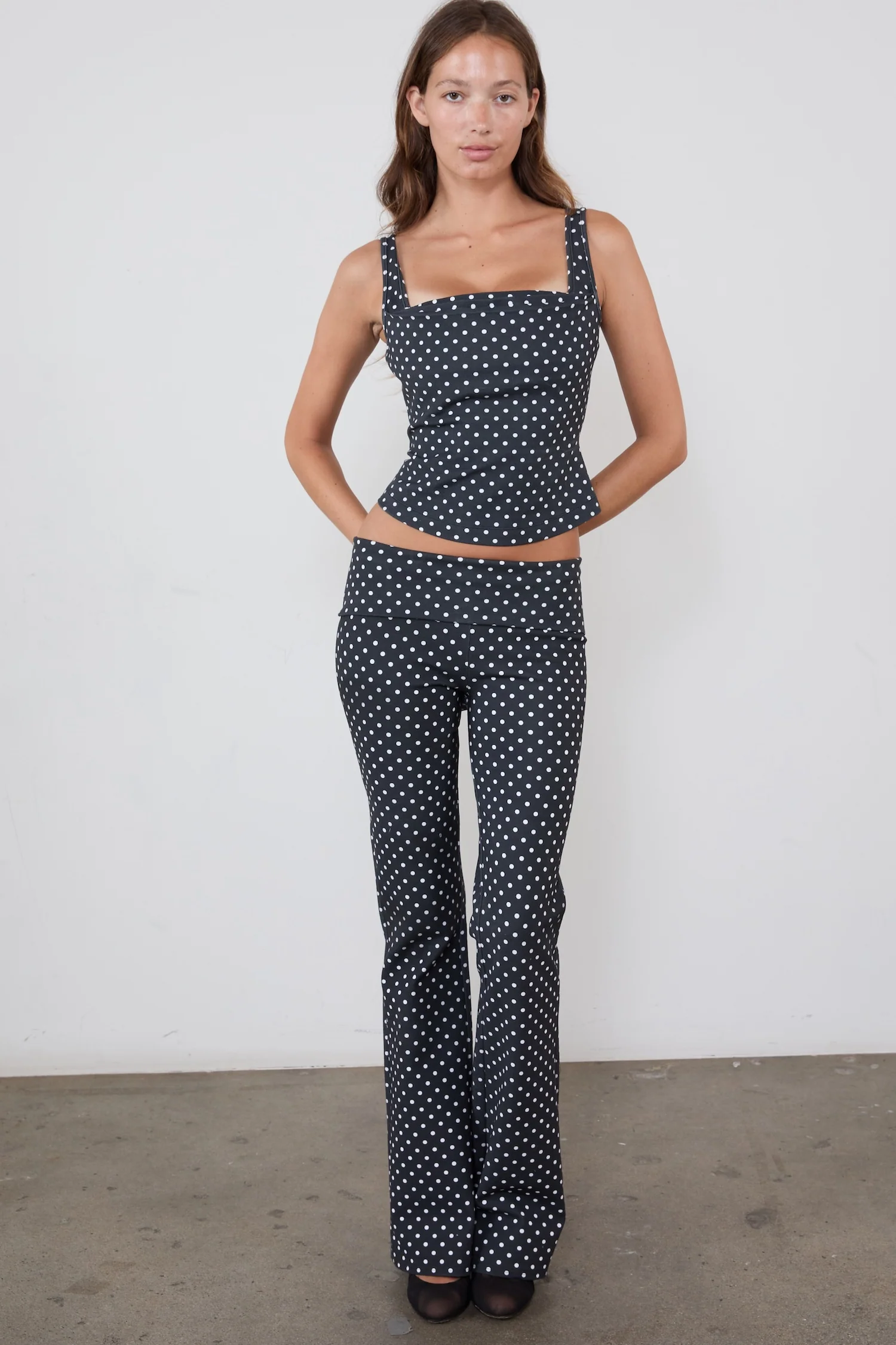ALBA PANT - BLACK AND WHITE POLKA DOT