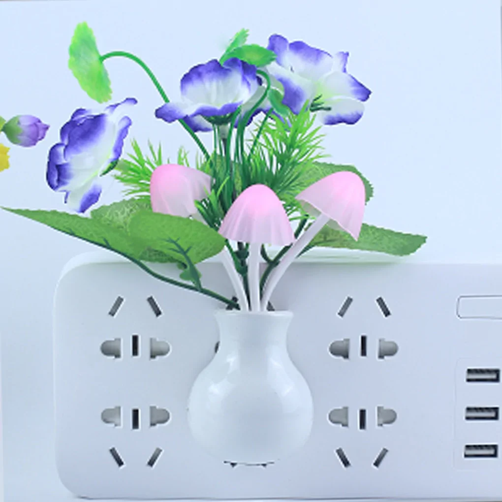 HULIANFU Novelty Night Light US Plug Induction Dream Mushroom Fungus Luminaria Lamp 220V 3 LED Mushroom Lamp led night lights - Deanwangkt