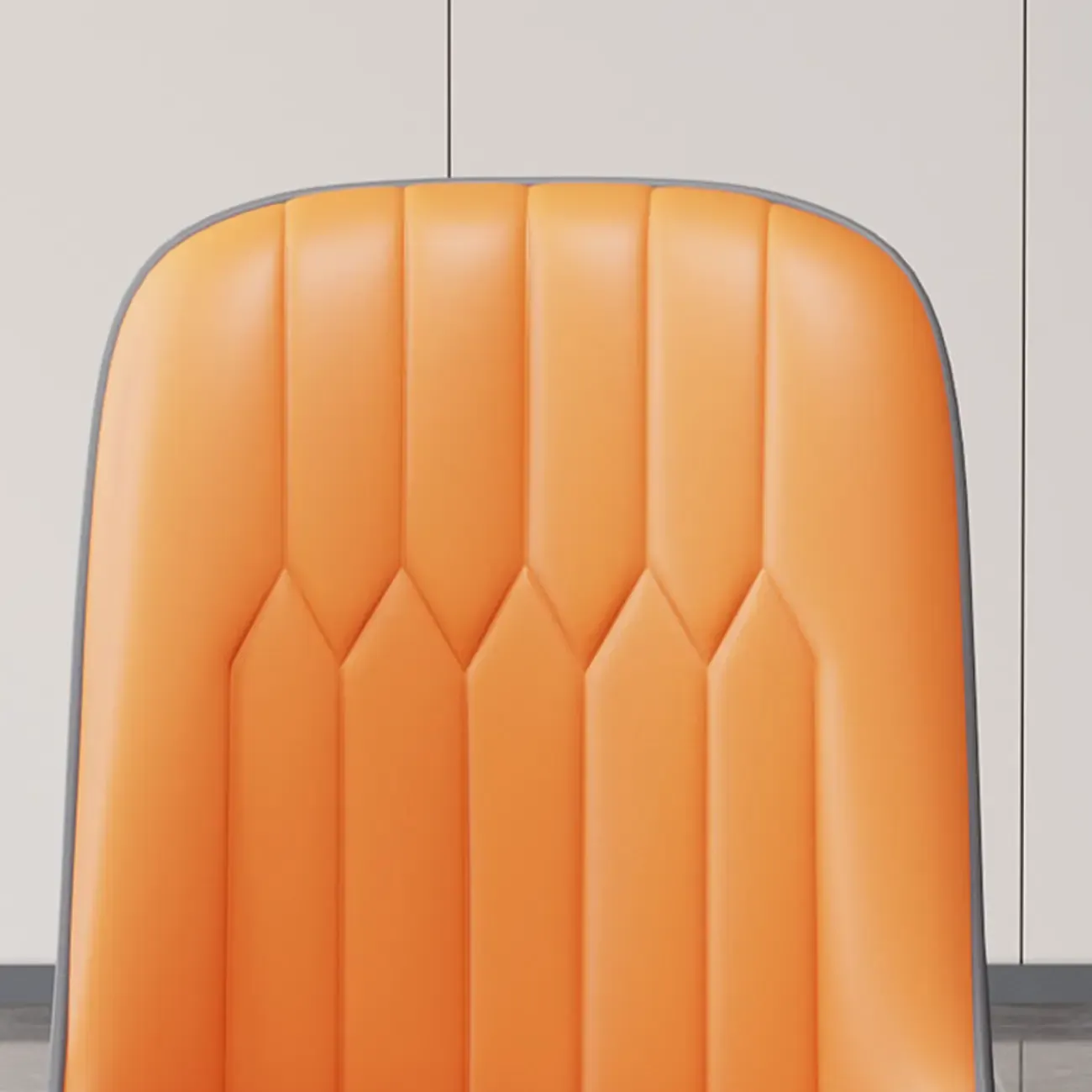 Modern Leather Upholstered Dining Chair with High Back