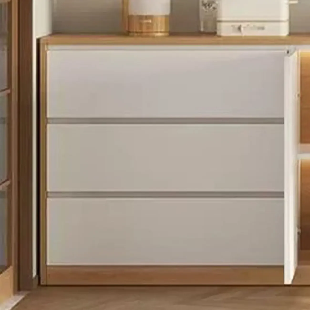 Modern Wooden Sideboard with 3 Drawers in White