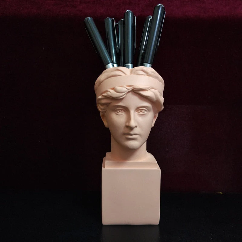 HULIANFU W&G Nordic Vase Home Decor Vase Creative Human Head Portrait Flower Vases Room Decoration Resin David Flower Vase Room Decor - Deanwangkt