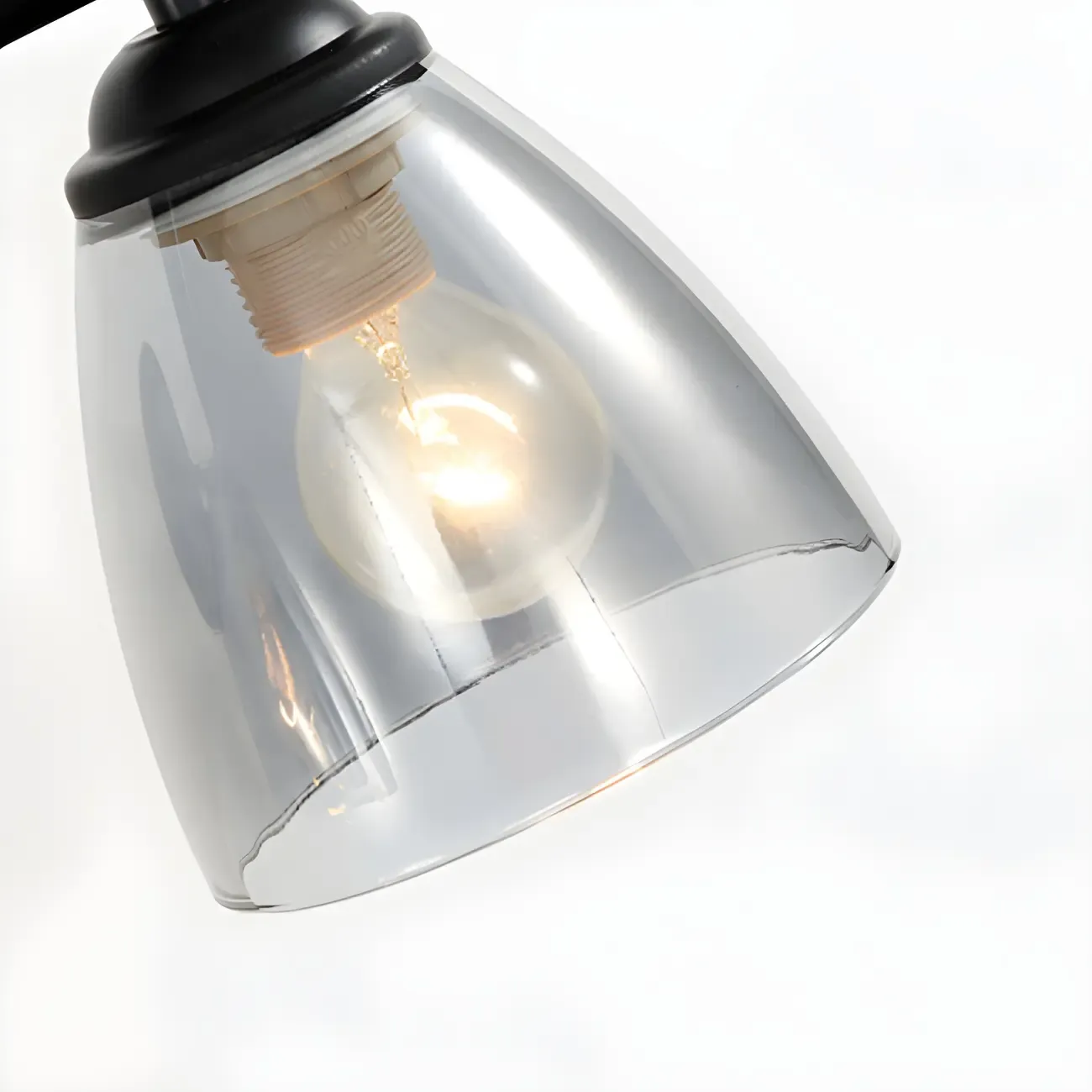 Modern Black Metal Flower Glass Bathroom Vanity Light