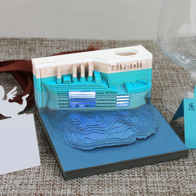 HULIANFU Omoshiroi Block 3D Memo Pads Novelty Famious Movie Building Harry Design New Year Christmas Gift - Deanwangkt