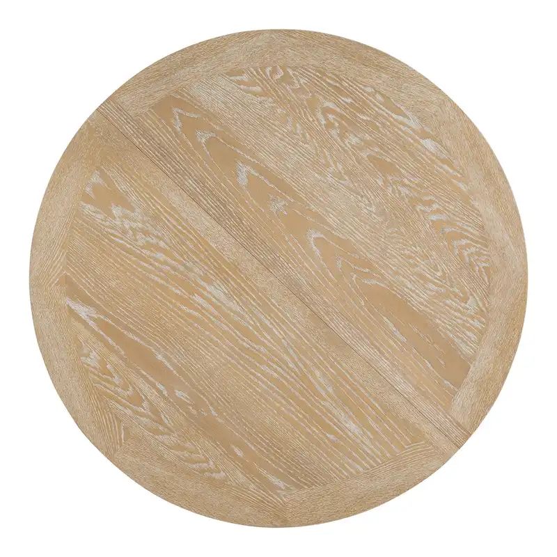 5 Pcs Wood Kitchen Furniture Set, Extendable Round Dining Table Set with Removable Leaf and 4 Upholstered Chairs