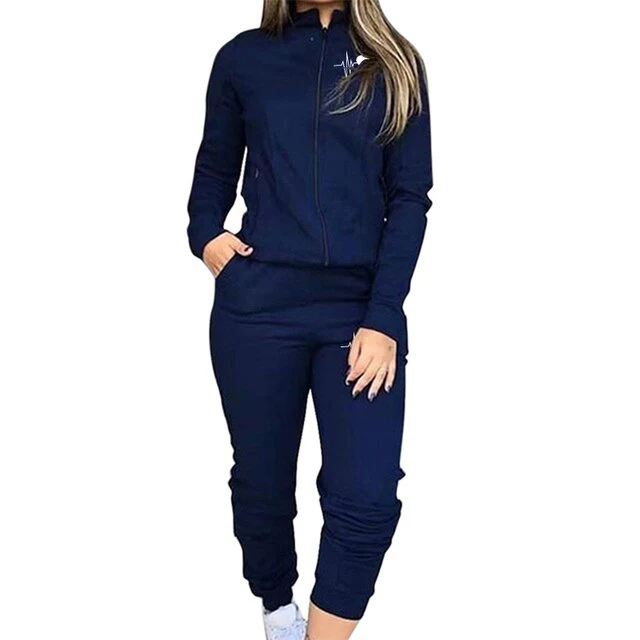 Hulianfu 2 Piece Set Spring Autumn Women Tracksuit Zipper Sweatshirt+Pants Sportwear Casual Women's Sports Suit Hoodies Set Female - Deanwangkt