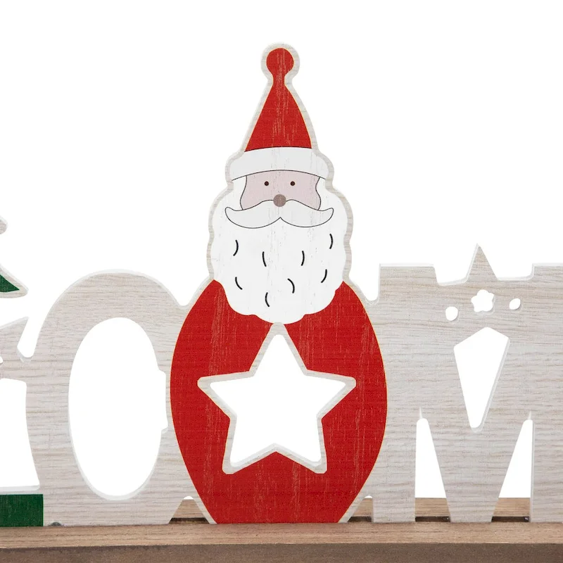 Wooden  Welcome  Christmas Sign - 16  - Red and White