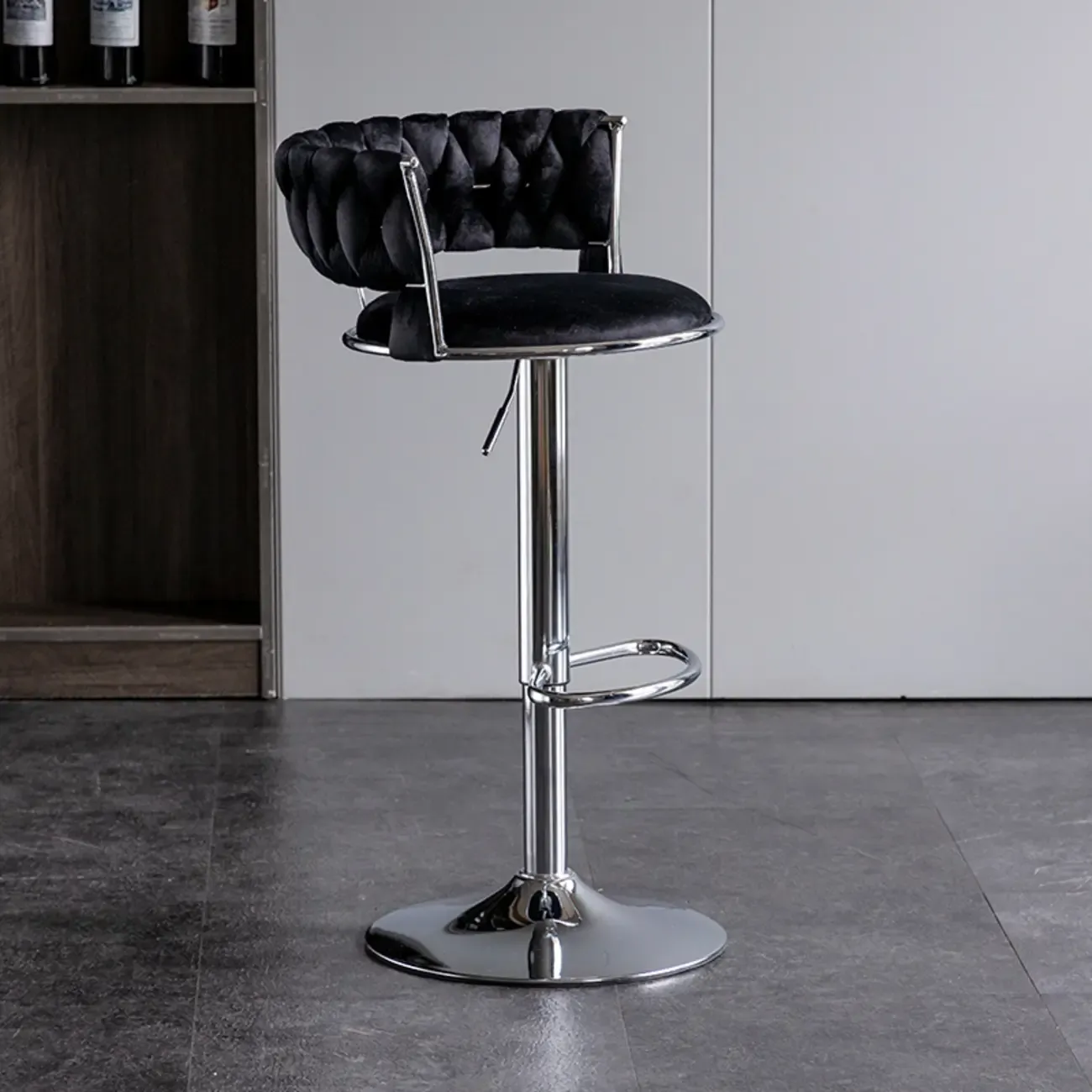 Modern Velvet Swivel Adjustable Bar Stools