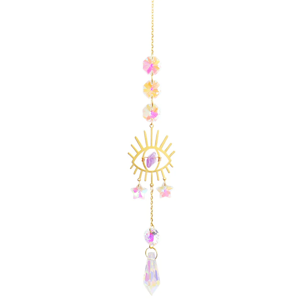 HULIANFU Prism Suncatcher,Hanging Window Crystals,Rainbow Light Catcher,Crystal Sun 50mm Catcher,Summer Gift,Octagon Beads - Deanwangkt