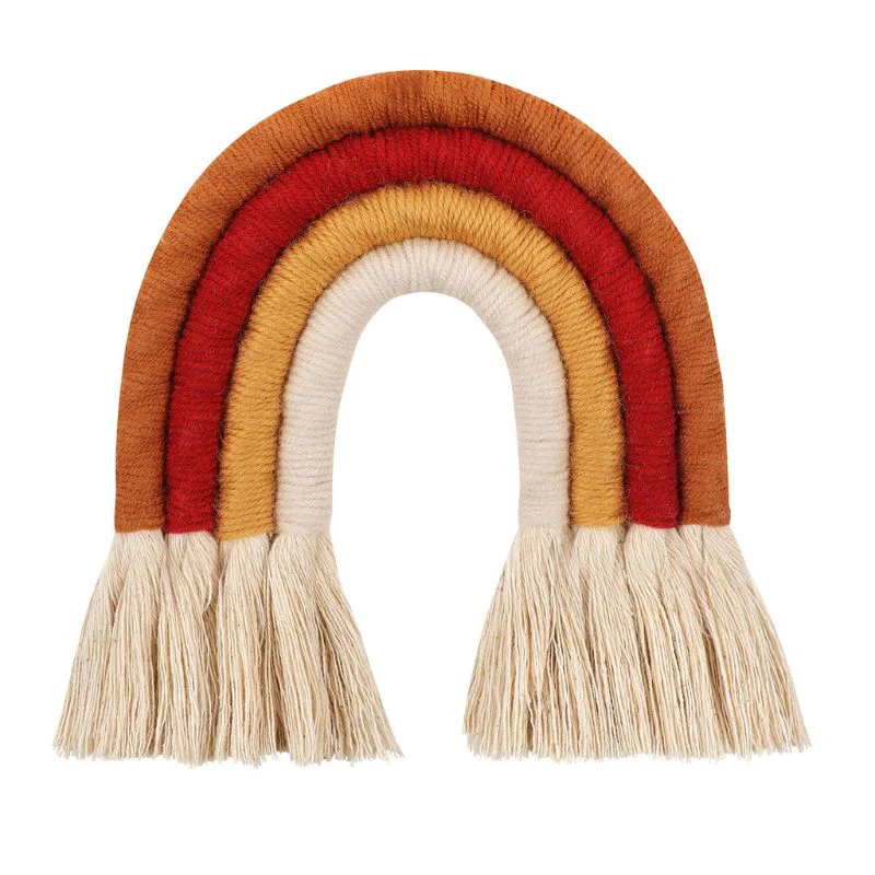 HULIANFU Macrame Rainbow Wall Hanging Decorative Colored for Boho Home Decor, Party Supplies, Baby Shower, Nursey Dorm Room - Deanwangkt