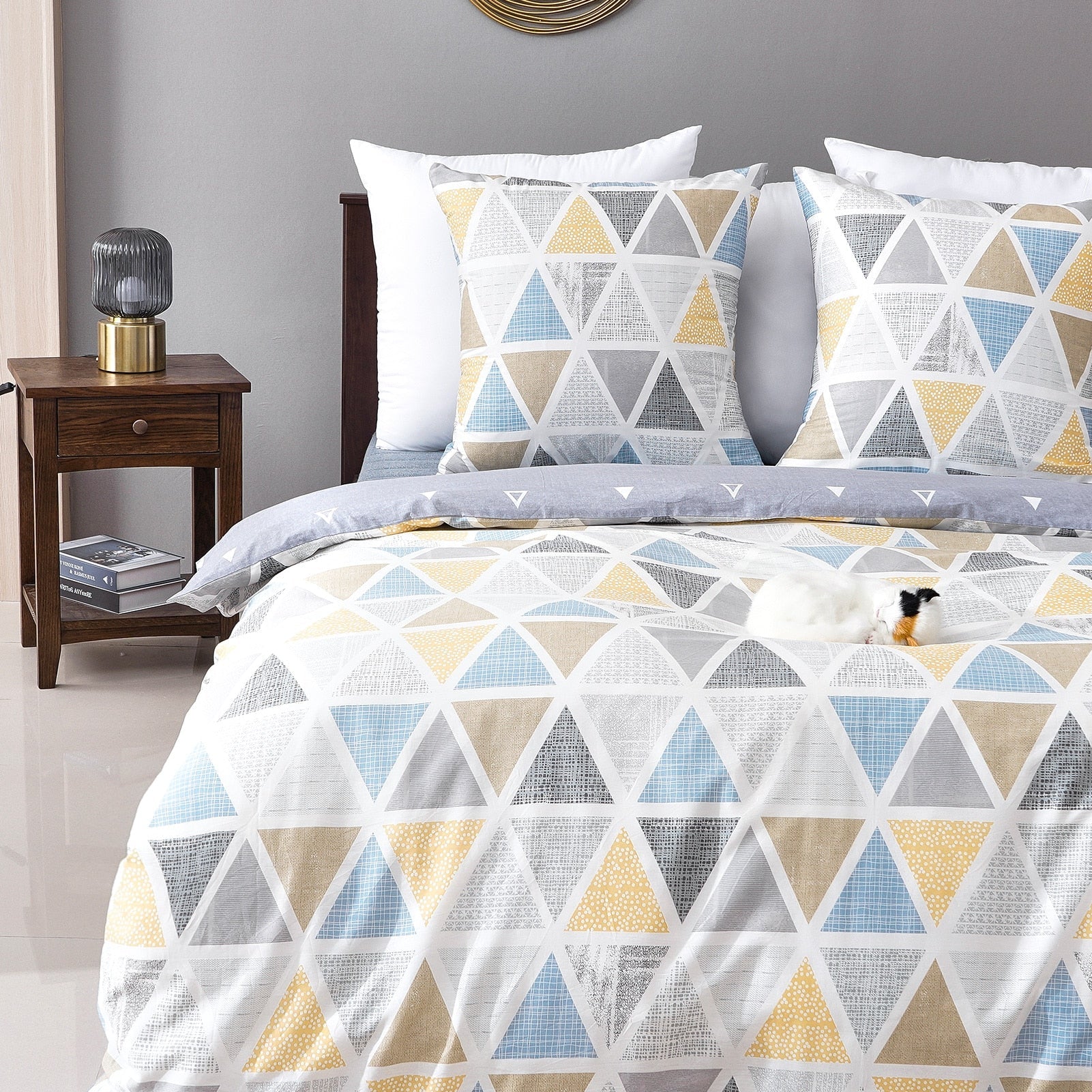 HULIANFU Topfinel Bedding Sets 100%Pure Cotton Soft Comforter Pattern Duvet Cover Pillow Shams Bedding Cover Double Single 3 PCS Bed Set - Deanwangkt
