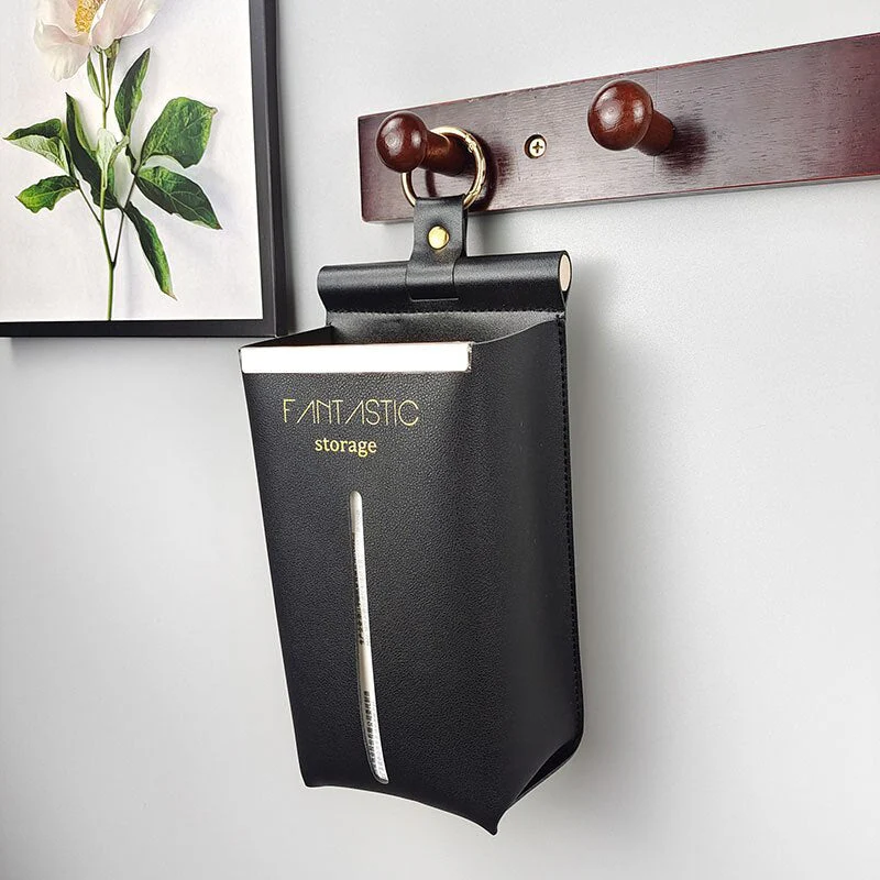 HULIANFU Leather PU Tissue Box Simple Toilet Tissue Bag Car Tissue Holder Removable Hanging Home Decorative Tissue Cover Kitchen Storage - Deanwangkt