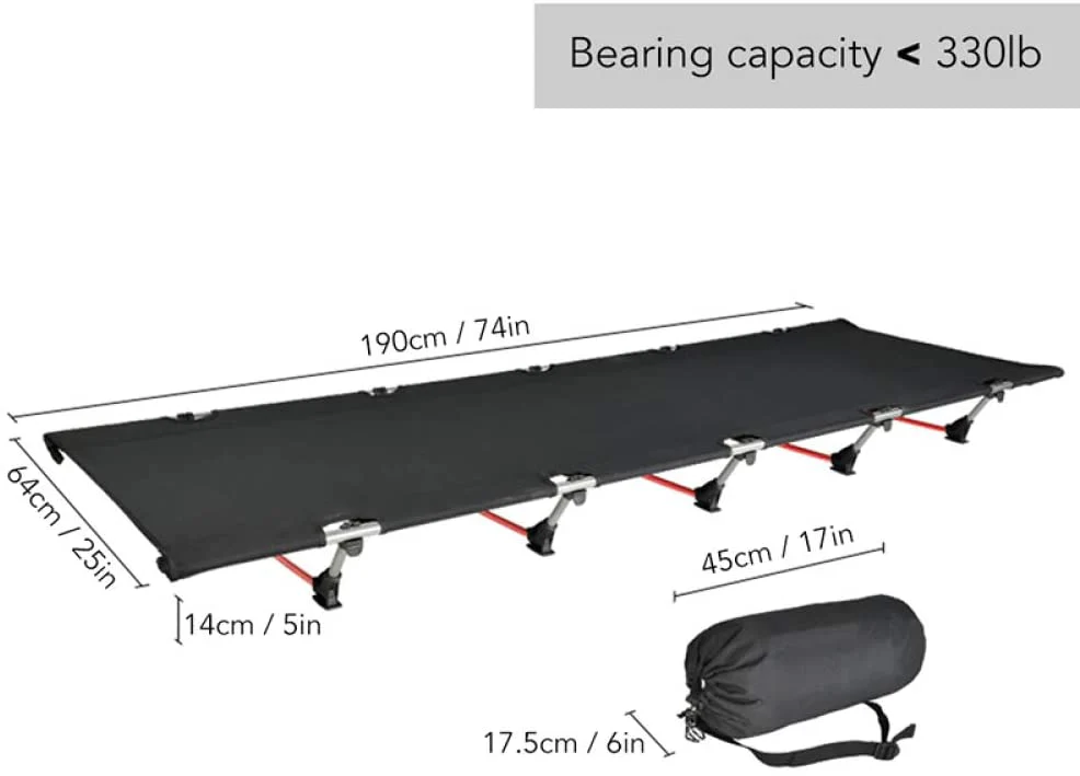 HULIANFU Portable Foldable Camping Cot Single Person Outdoor Folding Bed 330LB Bearing Weight Compact for Outdoor Picnic Camping - Deanwangkt