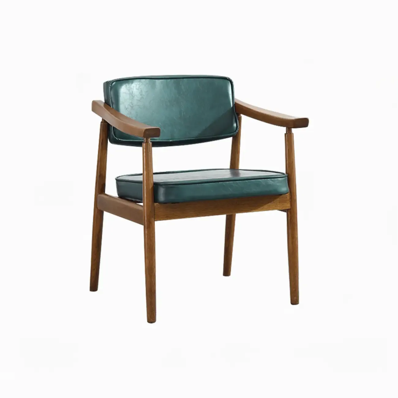 Modern Wooden Calfskin Upholstered Office Chair