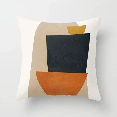 HULIANFU   ZENGA Geometric Abstract Cushion Cover Tropic Modern Art Brown Throw Pillow Cover Double Side Print Decorative Cushion For Sofa - Deanwangkt