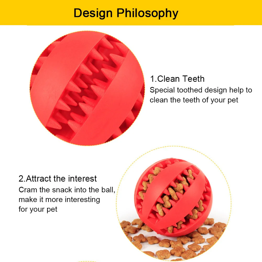 HULIANFU Toys for Dogs Rubber Dog Ball For Puppy Funny Dog Toys For Pet Puppies Large Dogs Tooth Cleaning Snack Ball Toy For Pet Products - Deanwangkt
