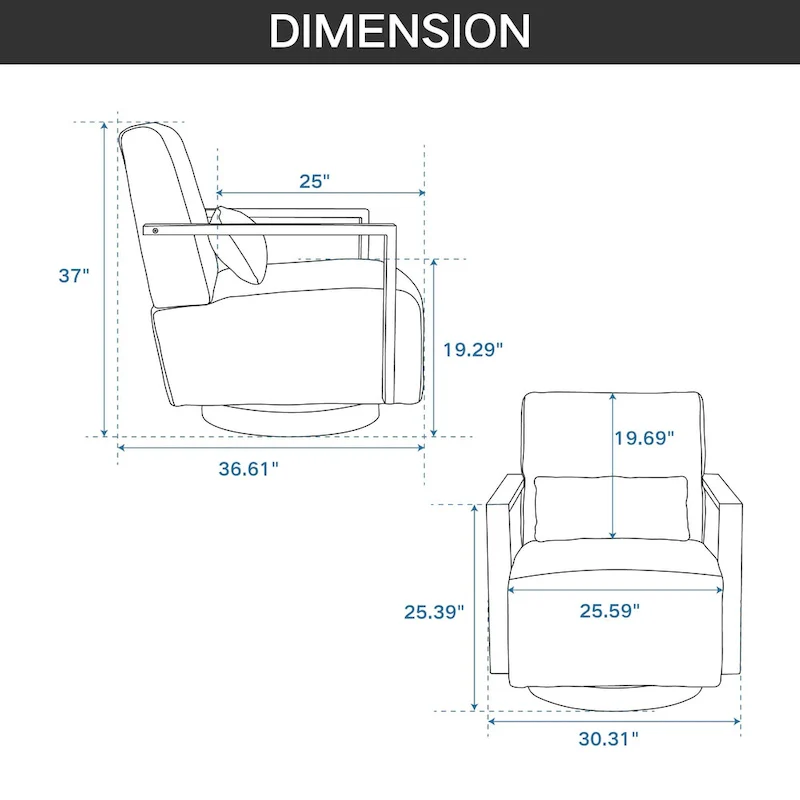 Swivel Modern Upholstered Accent Chair