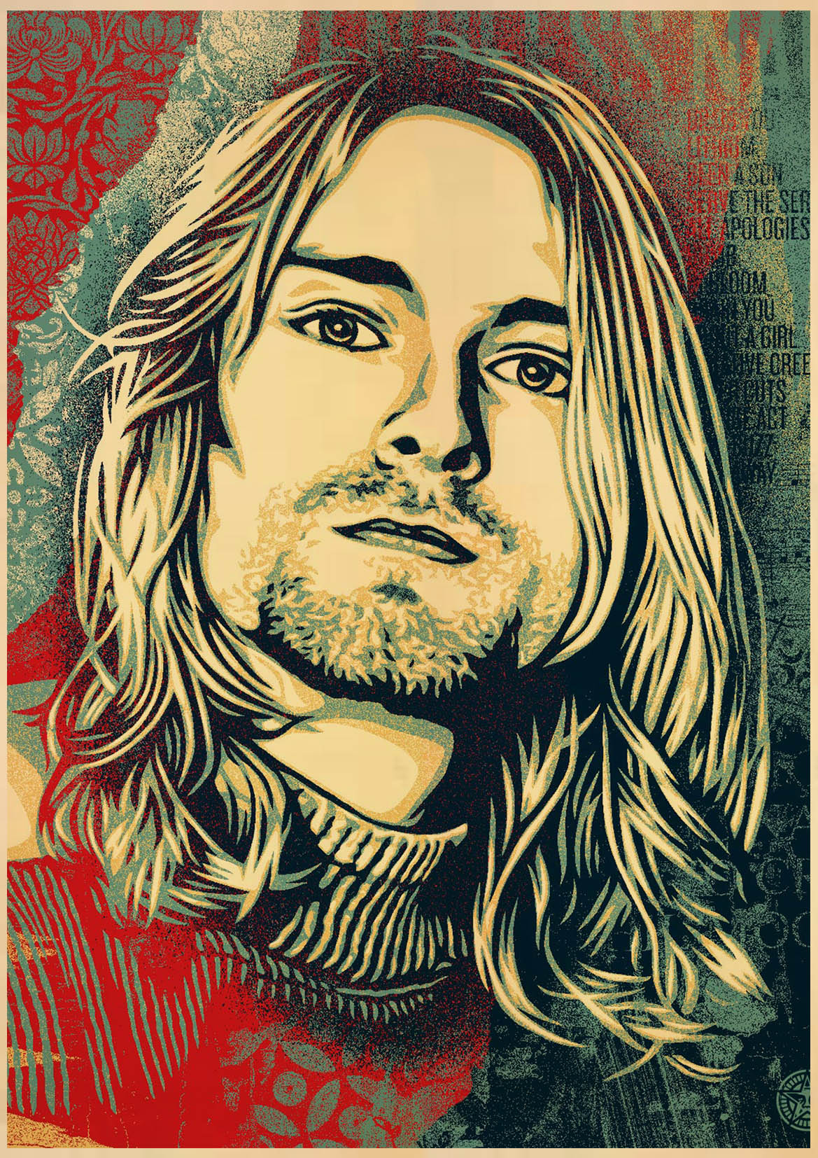 HULIANFU Singer Kurt Cobain Posters Rock and Roll Music Retro Kraft Paper Sticker DIY Vintage Room Bar Cafe Decor Gift Art Wall Paintings - Deanwangkt