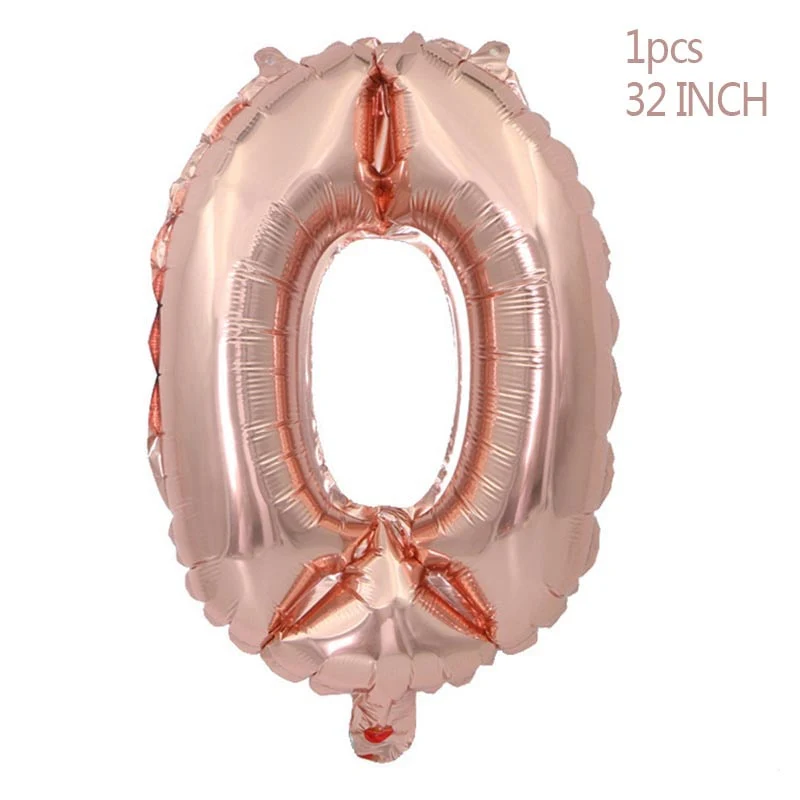 HULIANFU Rose Gold Wedding Birthday Party Balloons Happy Birthday Letter Foil Balloon Baby Shower Anniversary Event Party Decor Supplies - Deanwangkt