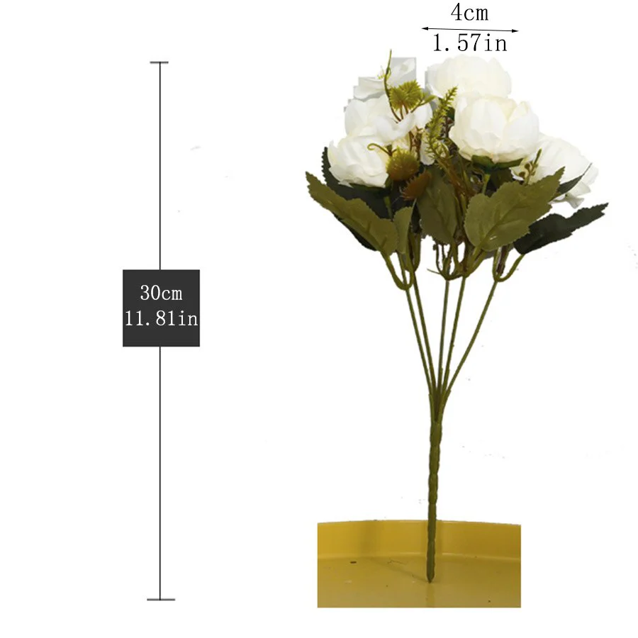 HULIANFU 2026  5 Head Bouquet Peony Artificial Flowers Small White Silk Peonies Fake Flowers Wedding Party Home Decoration Rose Flower Pink Art - Deanwangkt