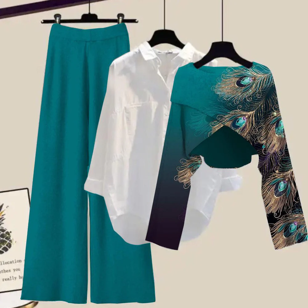 Stunning Green Long Sleeve Three Piece Set