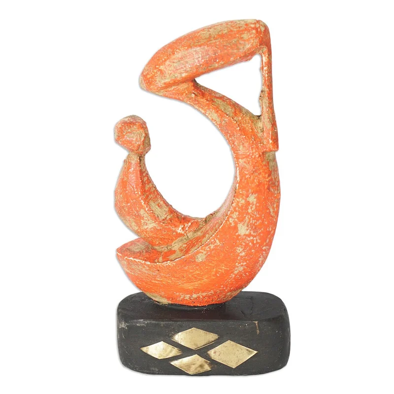 Novica Handmade Tender Bond Wood Sculpture